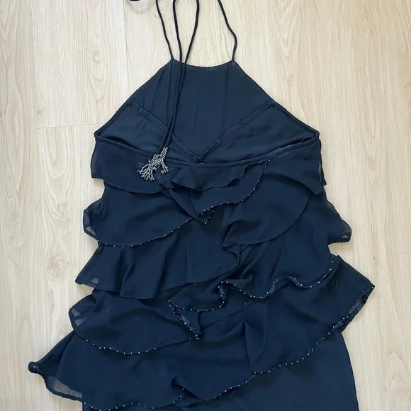 Black Zara Ruffle Mini Dress - Picture 6 of 7